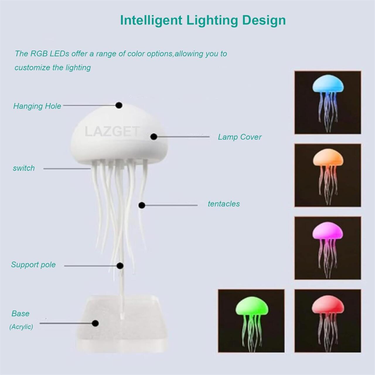 Lámpara Flotante de Medusa – Iluminación LED RGB